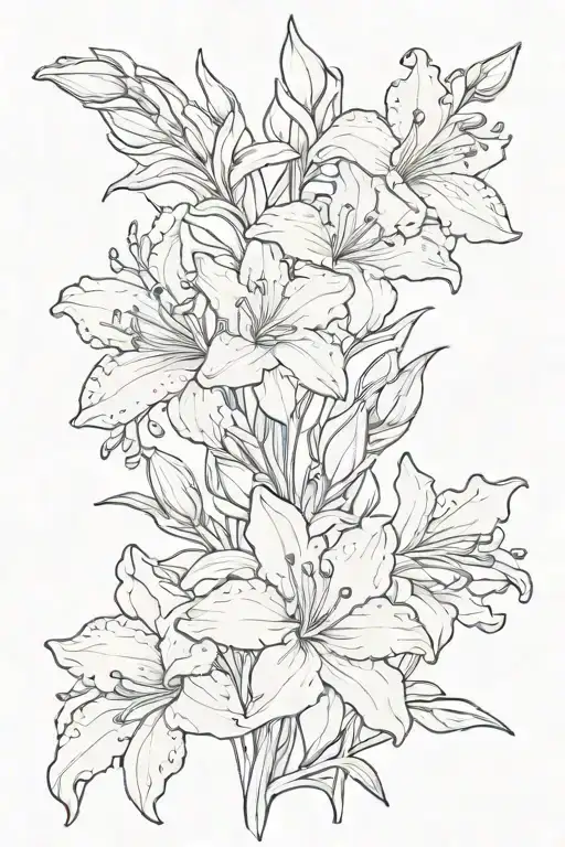 Gladiolus carnation daisy flower tattoo design idea