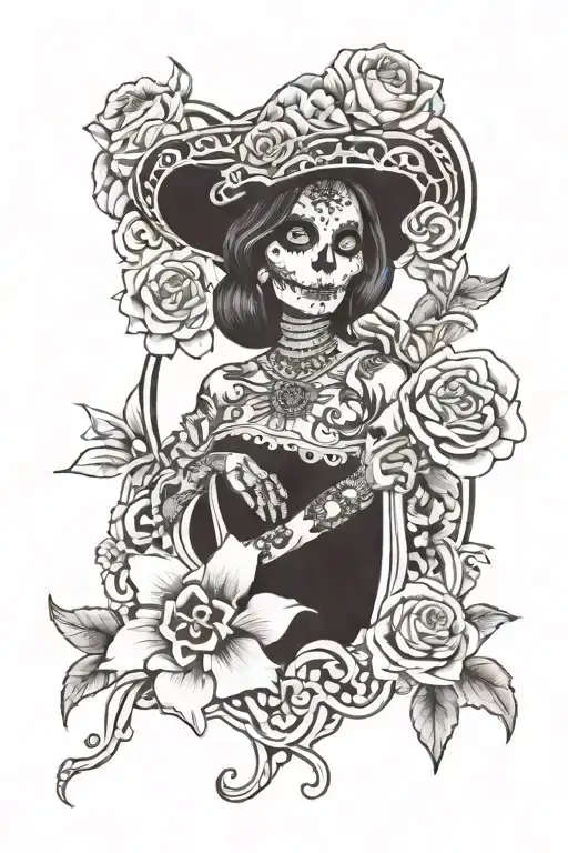 catrina Mexican tattoo design idea