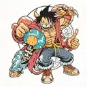 Combine elements from One Piece, Demon Slayer, and Dragon Ball Z to create a unique anime crossover tattoo design tattoo design idea