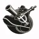 Boot stepping on hammer and sickle tattoo design idea