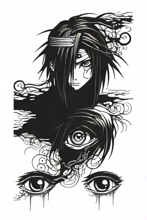 itachi uchiha eyes depressed  tattoo design idea