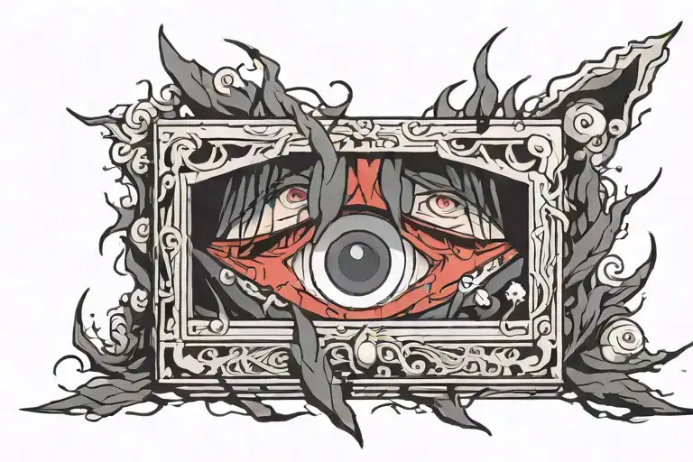itachi eyes in box depression  tattoo design idea