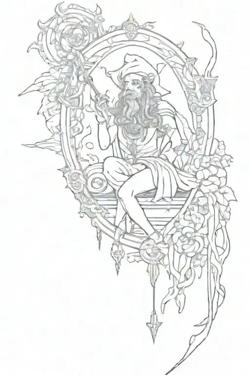 fool tarot card tattoo design idea