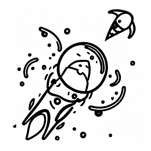 ocean or an astronaut but I'm heartbroken and alone tattoo design idea