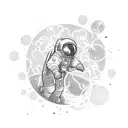 astronaut floating in space with no boundaries and has freedom tattoo design idea