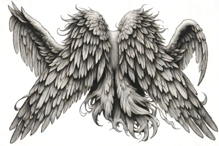 angel wings spread wide tattoo design idea