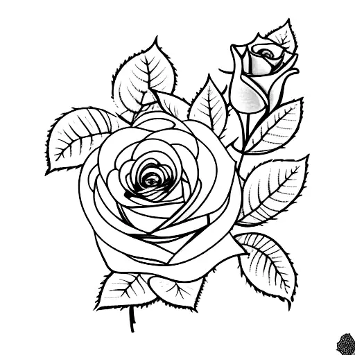 Aspen tree, rose tattoo design idea