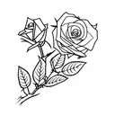 Aspen tree, rose tattoo design idea
