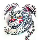 fenrir engaging chains tattoo design idea