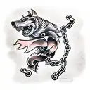 fenrir engaging chains tattoo design idea