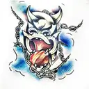 fenrir engaging chains tattoo design idea