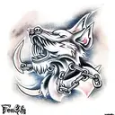 fenrir engaging chains tattoo design idea