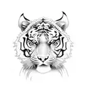 Imagine a captivating tattoo featuring a majestic tiger surrounded by delicate flowers. This design incorporates the str tattoo design idea