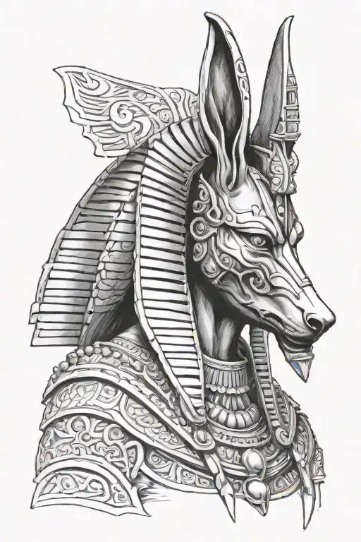 anubis egiptian god tattoo design idea