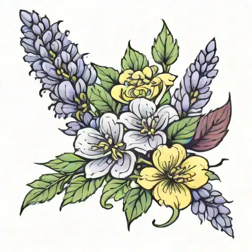 Lavendar stem with levi as the stem  tattoo design idea