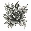 Snapdragon and rose tattoo design idea