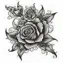 Snapdragon and rose tattoo design idea