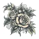 Snapdragon and rose tattoo design idea