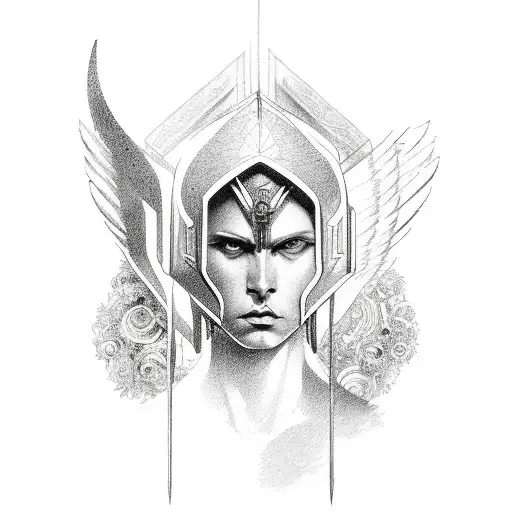 Gabriel archangel tattoo design idea