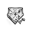 A tattoo design combining a slice of pizza and a hammer and sickle symbolizing communism tattoo design idea