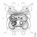 beer and xbox controller tattoo design idea