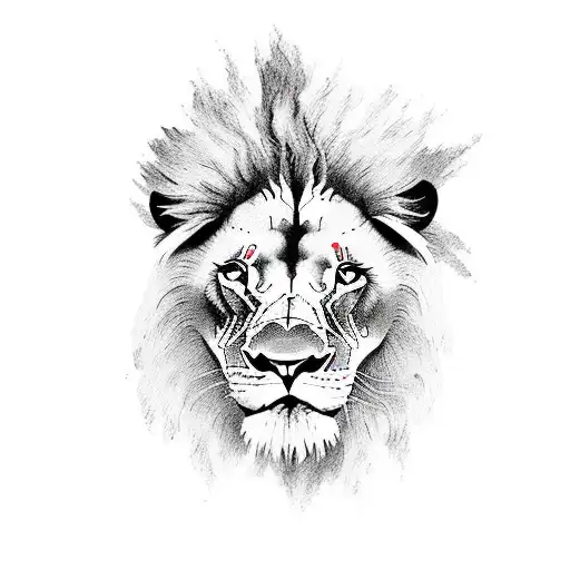 A lion's silhouette filled with motivational quotes related to bodybuilding and leadership tattoo design idea