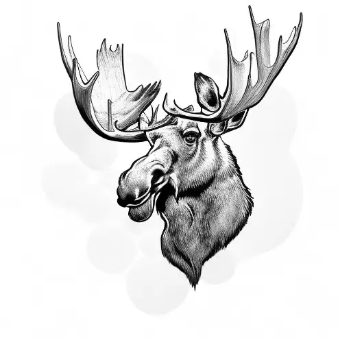 moose head  tattoo design idea