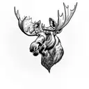 moose head  tattoo design idea