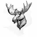moose head  tattoo design idea