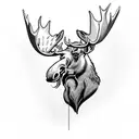 moose head  tattoo design idea