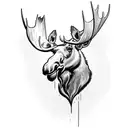 moose head  tattoo design idea