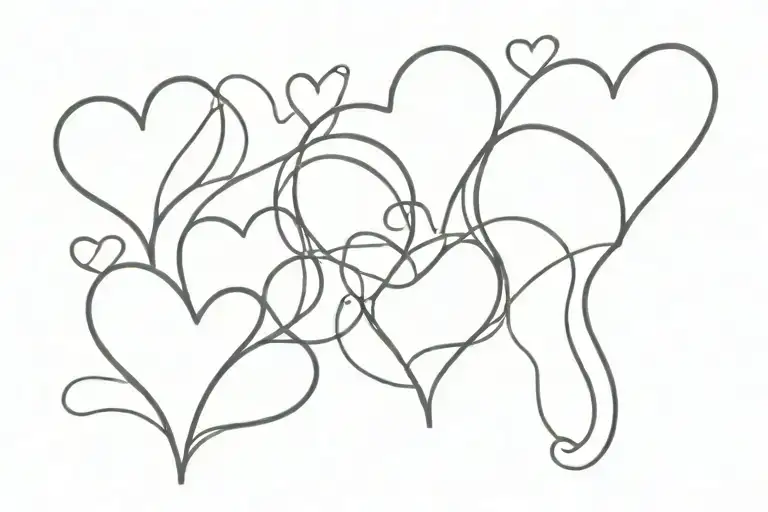 JLB with 4 hearts under it tattoo design idea