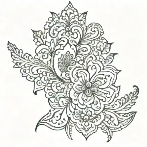 henna design on back of neck, upper back, and down spine tattoo design idea
