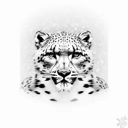 snow leopard  tattoo design idea