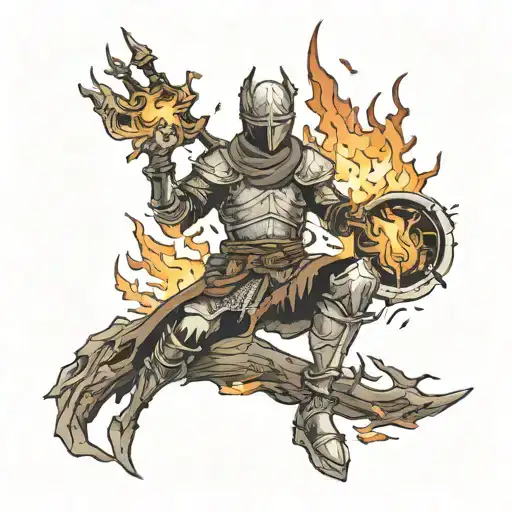 bllodborne dark souls bonfire tattoo design idea