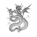 dragon with smoke tattoo design idea