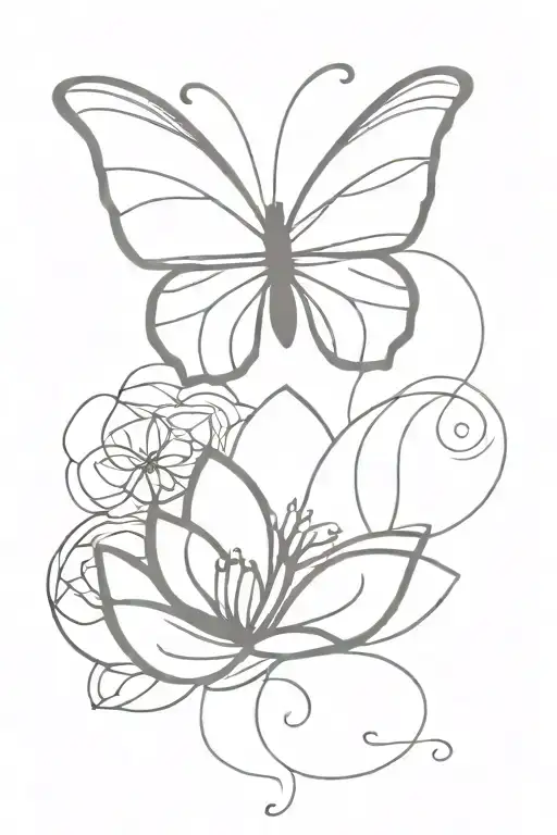 butterfly, mandala and lotus flower tattoo design idea