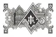 Angkor Wat temple, Ace of spades, 8 of heart, little mouse missing one teeth, deaf and mute sign tattoo design idea