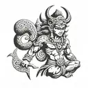 asur mahisasur in indian mythology tattoo design idea