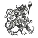 asur mahisasur in indian mythology tattoo design idea