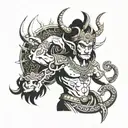 asur mahisasur in indian mythology tattoo design idea