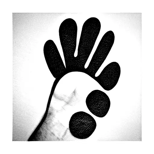 dog paw with name suraj tattoo design idea