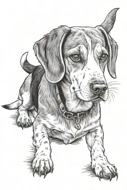 beagle dog tattoo design idea