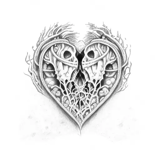 Carrion Crawler in a heart  tattoo design idea