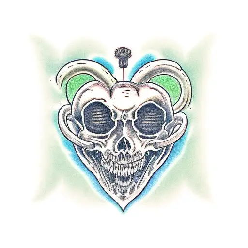 Carrion Crawler in a heart  tattoo design idea