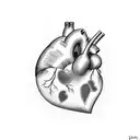 heart featuring names Darcy and Thomas tattoo design idea