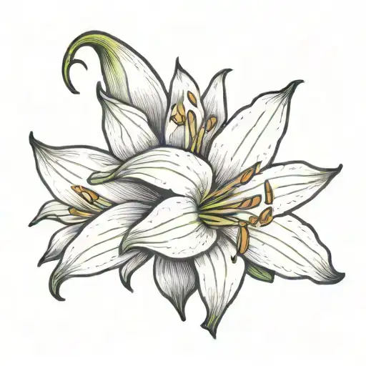 traditional Easter lily tattoo design in black and white the size of an inch  VERY BASIC tattoo design idea