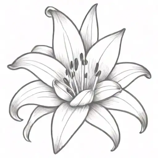 traditional Easter lily tattoo design in black and white the size of an inch  VERY BASIC tattoo design idea