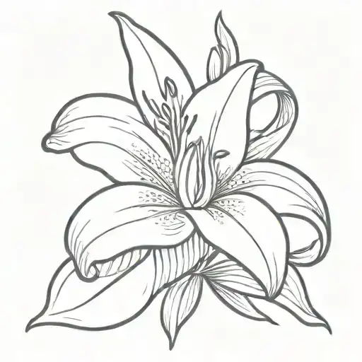 traditional Easter lily tattoo design in black and white the size of an inch tattoo design idea