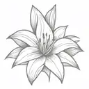 a EASTER lily flower VERY BASIC tattoo design idea